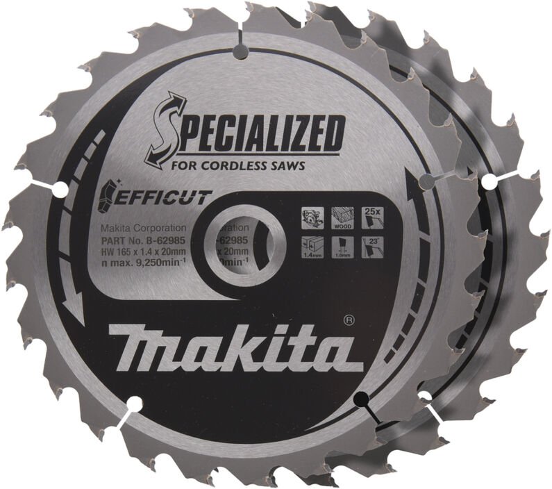 Makita B-62985-2 EFFICUT Sägeblatt 165x20x25Z