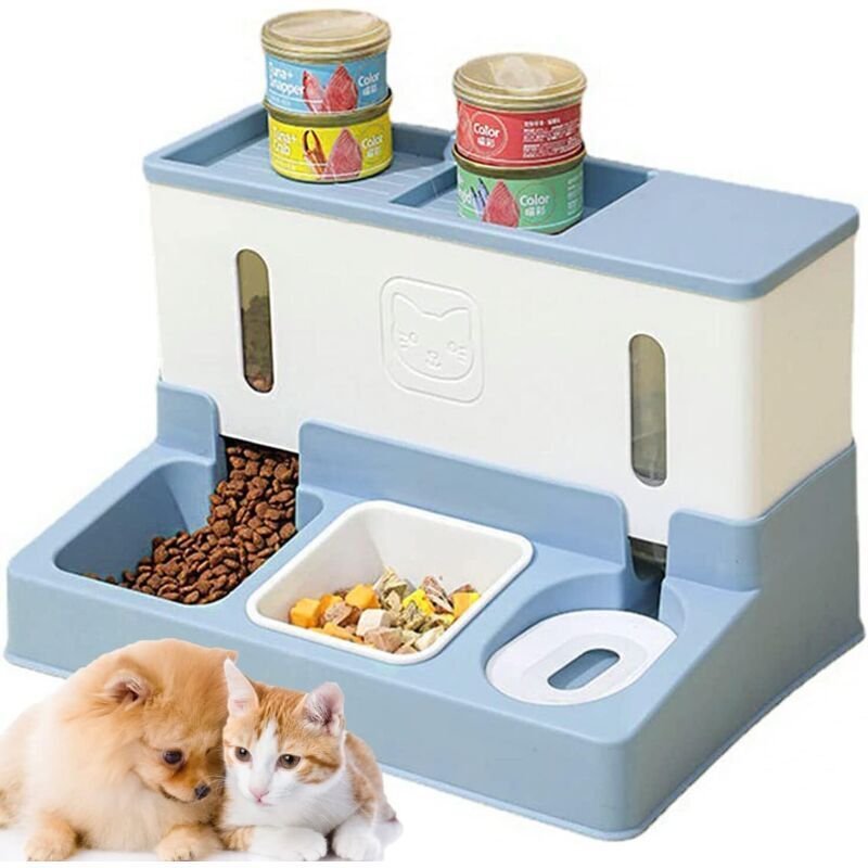 Automatischer Schwerkraft-Wasserspender, automatischer Futterspender für Haustiere, Trinkbrunnen für Katzen und Hunde, 2...