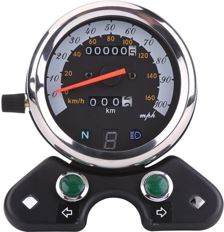 Sollbry - Universeller Dual-Kilometerzähler für Motorräder, Tachoanzeige, km/h, LED-Anzeige, Hintergrundbeleuchtung, dig...
