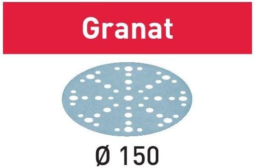 Box von 10 Schleifscheiben Ø150mm Korn 80 Festool Granat stf D150/48 P80 GR/10 (575156)