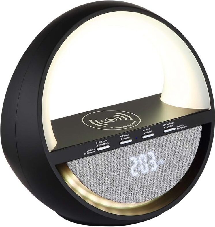 Tischleuchte Beistelllampe Leselampe schwarz RGB Farbwechsler Bluetooth H 18,3cm