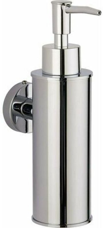 Runder, verchromter Seifenspender zur Wandmontage aus Edelstahl 304, für Bad, Küche und Wohnaccessoires