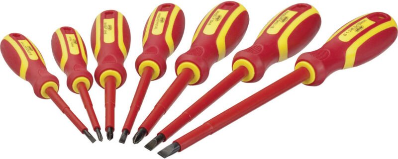 Vde Schraubendreher Satz ∙ V2027 ∙ Kreuzschlitz Profil ph, Schlitz Profil ∙ 7-teilig ∙ 0,5 x 3 – 1,2 x 6,5 · PH0 – PH2 ∙...