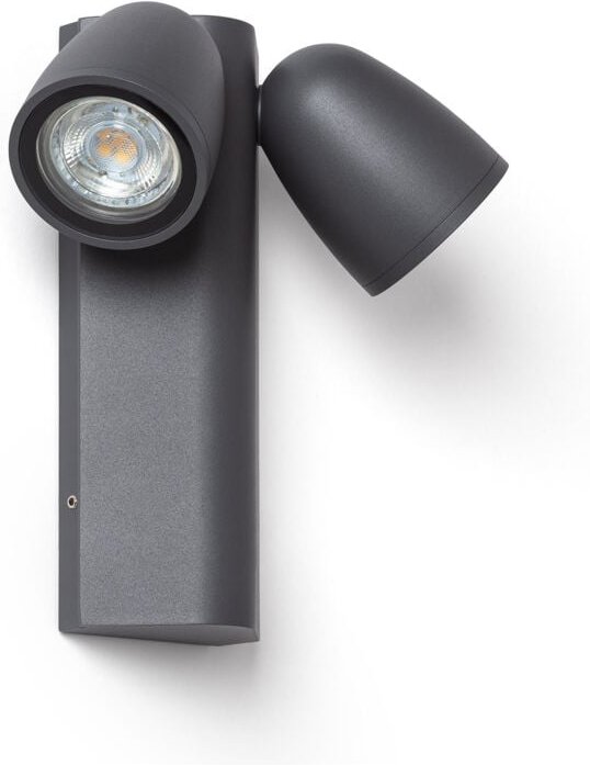 Wandleuchte Außen Aluminium Abel zwei Strahler Dunkles Grau