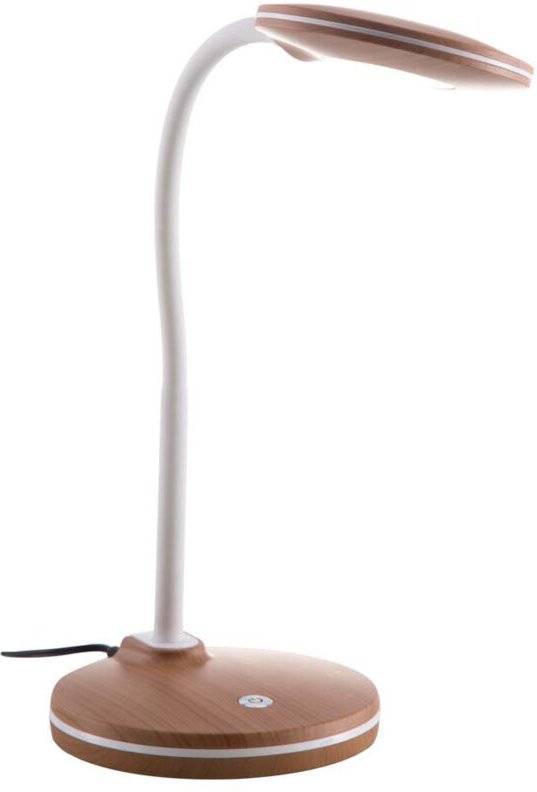 Thumbnail - Led Tischleuchte Holzoptik Schreibtischlampe Touch dimmbar Nachttischleuchte Schwanenhals, 3,5W 300Lm warmweiß, DxH 13,2...