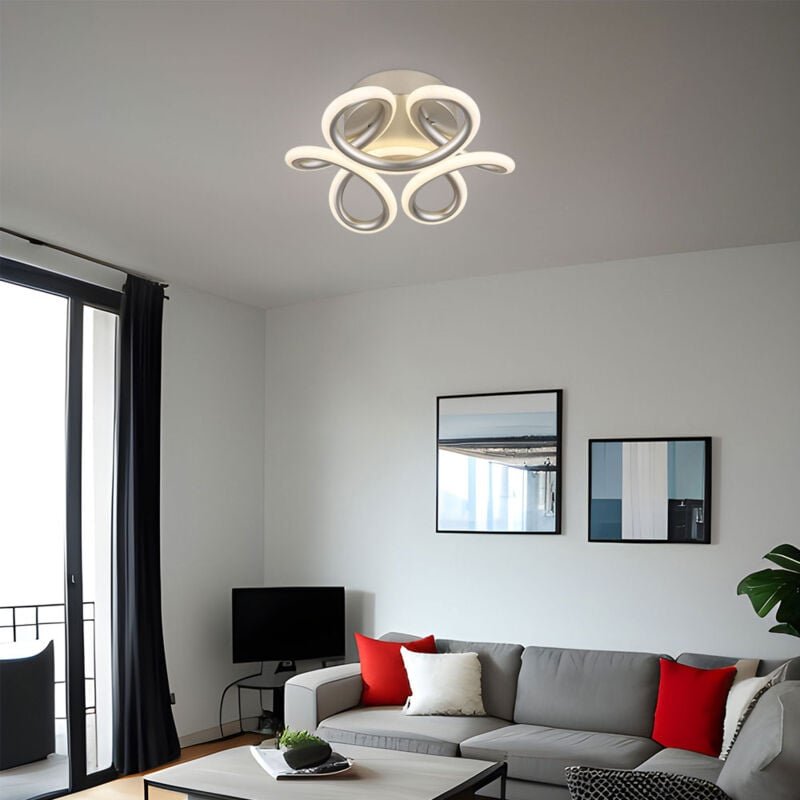 Thumbnail - Globo Lighting - Deckenlampe Deckenleuchte Wohnzimmerleuchte Design Flurlampe silber led d 26 cm