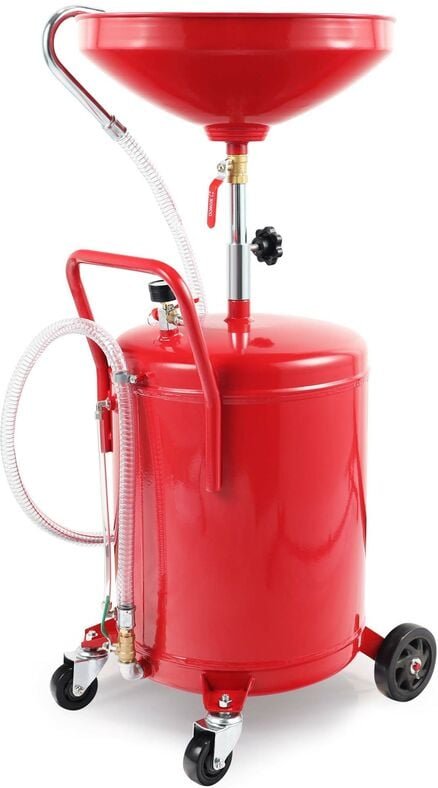 Lauffanggerät für 80l, höhenverstellbar 122-168 cm mit 4-Rad-Fahrwerk, Entleerung mittels Luftdruck