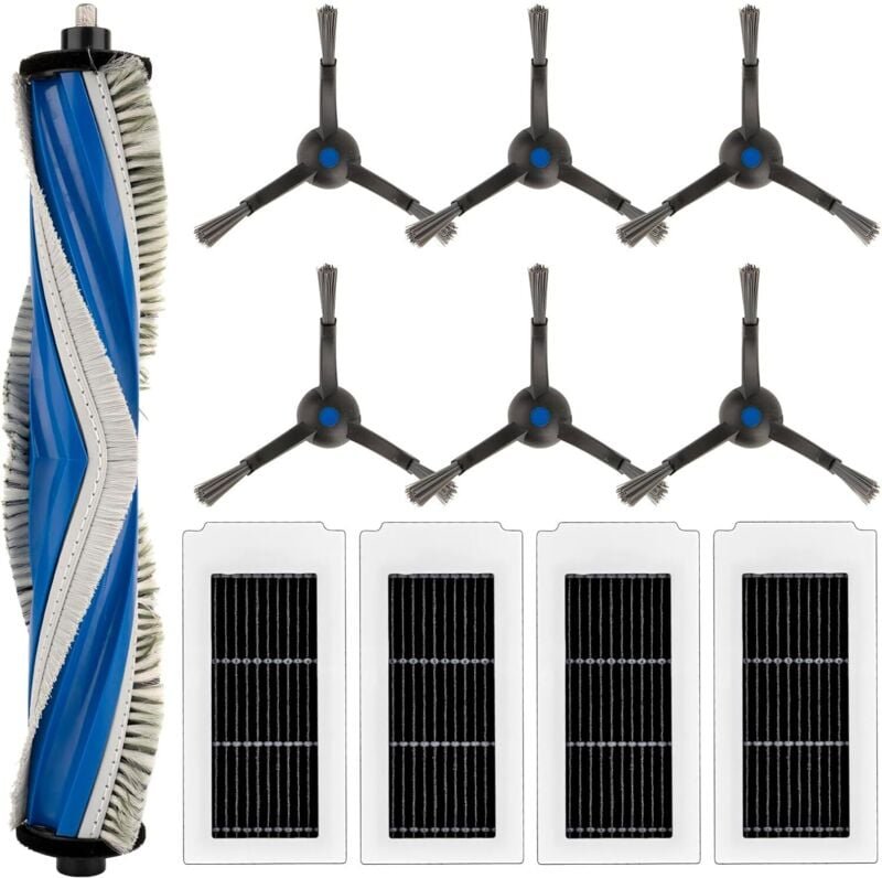 Für ECOVACS DEEBOT X5 Omni, X5 Pro Omni Roboterstaubsauger, Zubehörset, 1 Rollbürste, 4 HEPA-Filter, 6 Seitenbürsten
