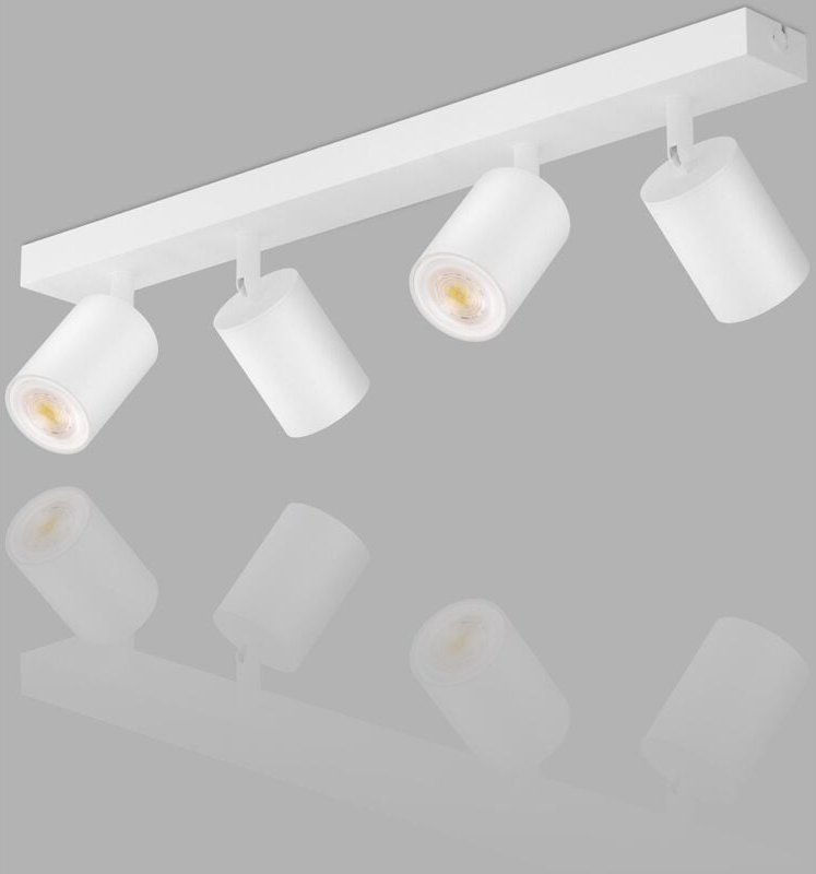 Deckenstrahler 4 Flammig Deckenlampe Wohnzimmer - Weiss Deckenleuchte Modern GU10 Deckenspot Schwenkbar 350° MAX.25W Küc...