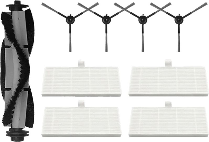 9PCS Ersatzteile für Vactidy T7 T8 Staubsaugerzubehör Waschbarer Hauptseitenbürsten-Hepa-Filter