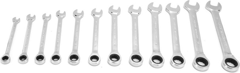 Eosnow 12pcs Ratchetschlüssel Set Kit Metrik Kombination Chrom Vanadium Stahl 8-19 mm mit Aufbewahrungsbeutelkopf