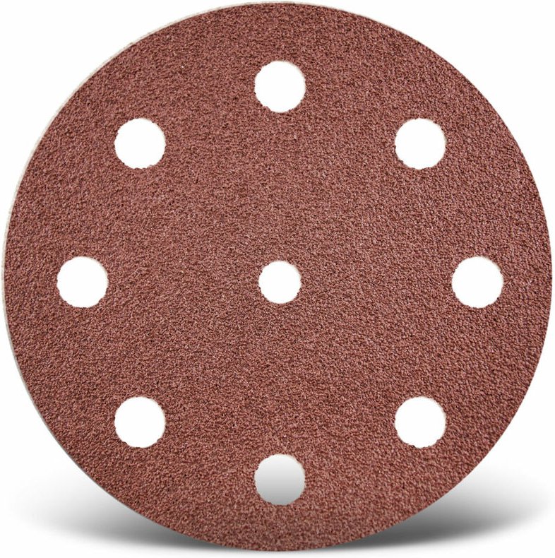 Red Klett-Schleifscheiben, 125 mm, 9-Loch, f. Exzenterschleifer, Normalkorund (50 Stk.) K40 - Menzer