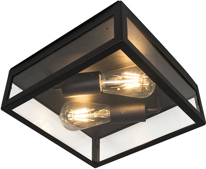 Industrielle Outdoor-Deckenleuchte schwarz 2-flammig - Rotterdam