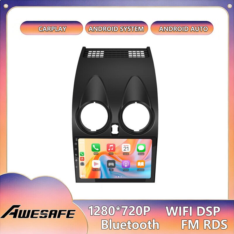 AWESAFE Autoradio Android 13 für Nissan Qashqai J10 (2006-2013) 6GB+128GB 9'' Touchscreen CarPlay GPS WiFi Bluetooth And...
