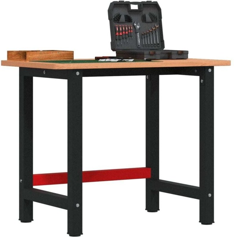 Werkbank 100x60x81,5 cm Massivholz Buche Rechteckig - Vidaxl