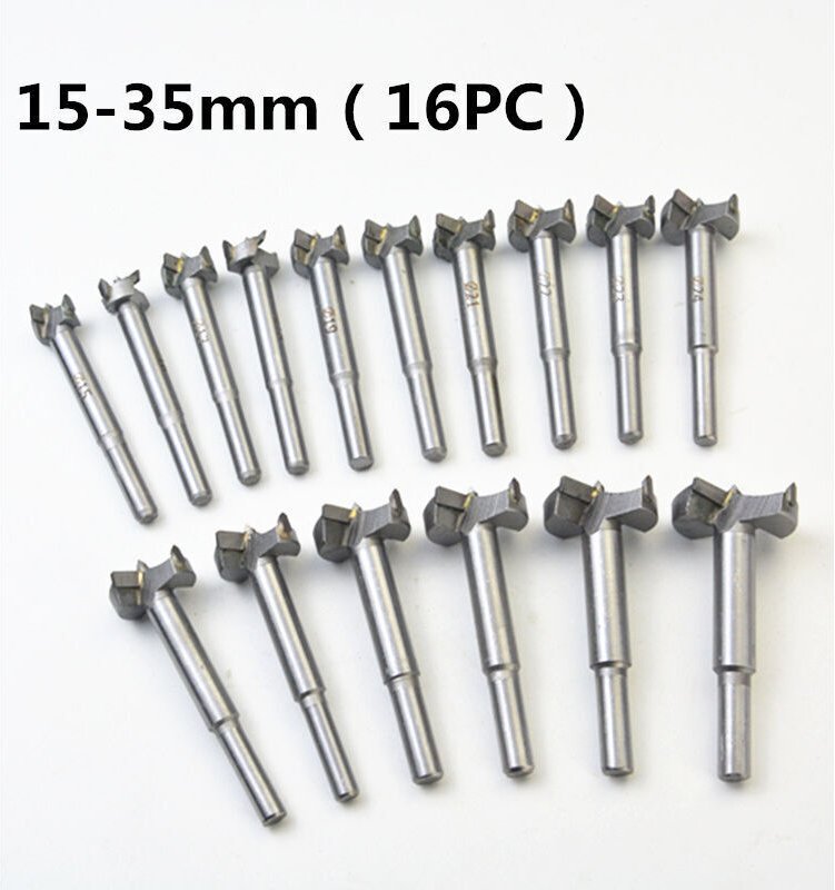 16-teiliges Set Hartmetall-Fräser, zum Einbau von Kugeltüren, Schubladen, Formfräser, Bohrer zum Herstellen sauberer, fl...