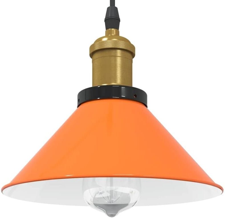 Pendelleuchte Höhenverstellbar E27 Orange Glänzend Ø22cm Metall Vidaxl