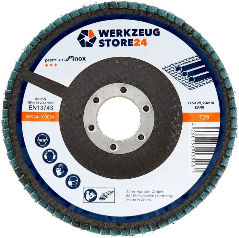 Ws24 - 10x Lamellenschleifscheibe 125 mm gewölbt Zirkonkorund k 40 100054