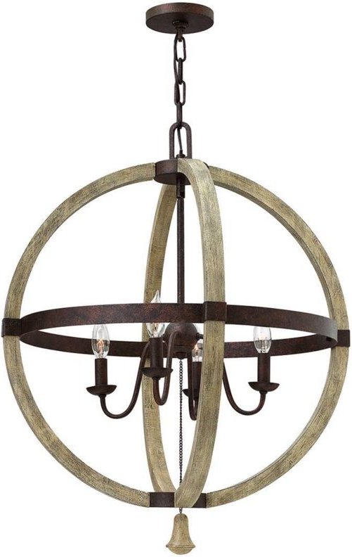 Elstead - Middlefield - Kronleuchter 4 Light Iron Rust Finish, E14