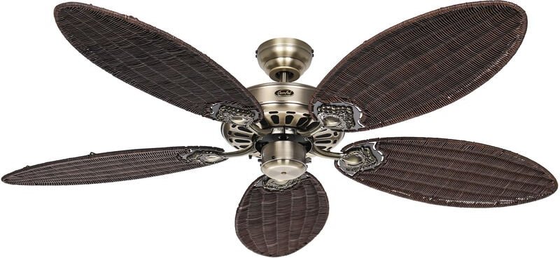 Deckenventilator Classic Royal 132 cm Messing / Rattan