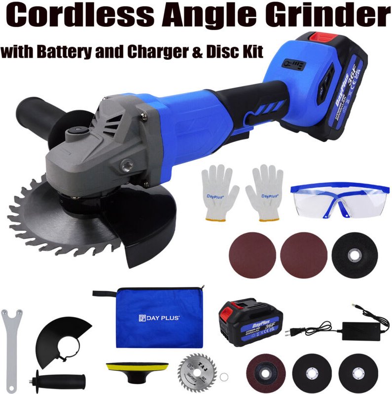 Dayplus - 115mm 21V Akku Winkelschleifer Trennschleifer Schleifmaschine & Li-ion Batterie