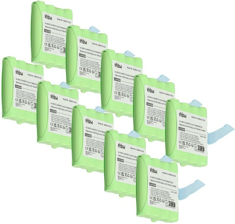 vhbw 10x Akku Ersatz für Motorola LIS-P14MAA03A1AX, BP-38, IXNN4002B für Funkgerät, Walkie Talkie (700 mAh, 4,8 V, NiMH)