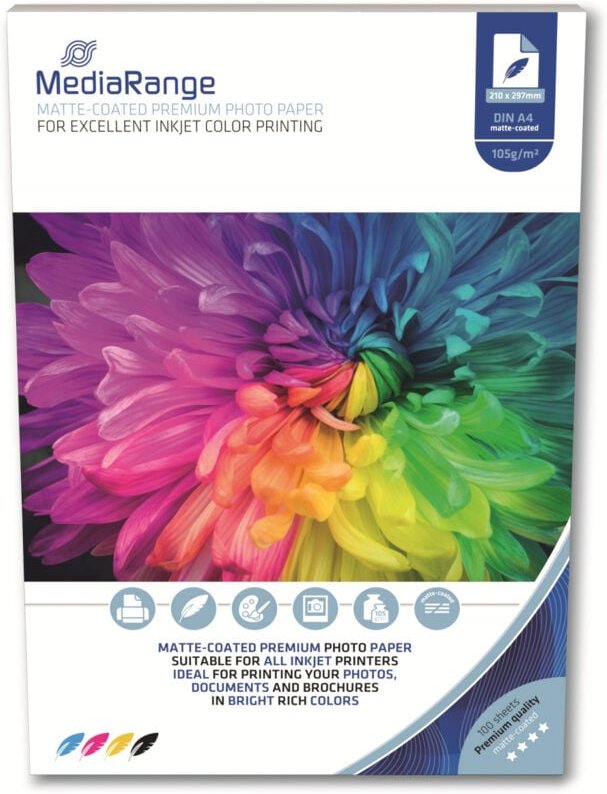 Fotopapier, din A4, 105 g/m², matt, 100 Blatt - Mediarange