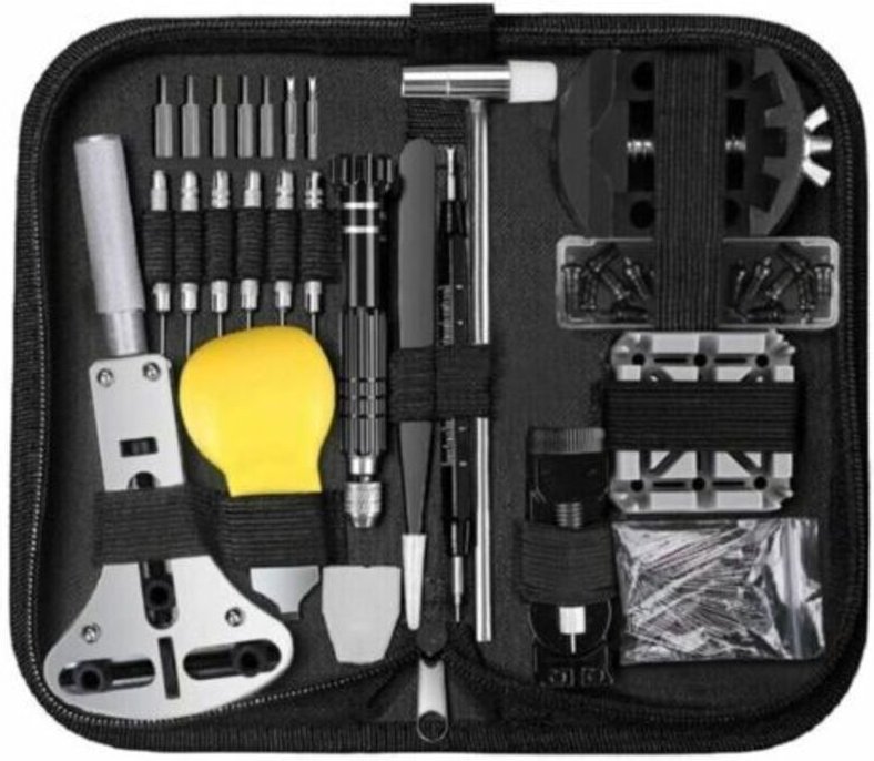 153-teiliges professionelles Uhrenwerkzeugset, verstellbare Größe, Gehäuseöffner, Schraubendreher, Armbandwechsler, weit...
