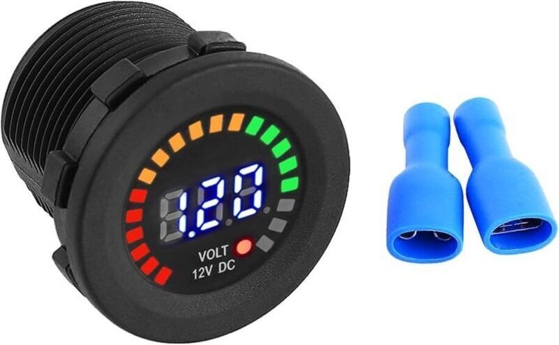 Voltmeter-Tester, 12V LED-Spannungsanzeige-Tester, digitale Anzeige für Boote und Fahrzeuge, wasserdicht.