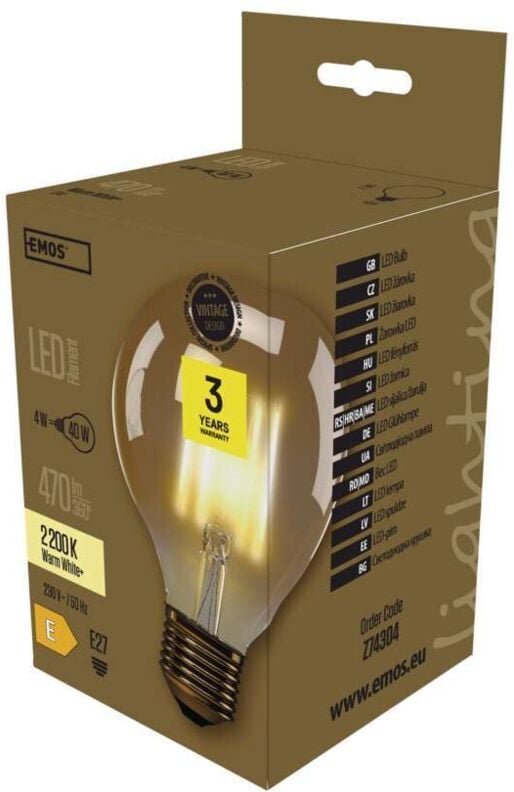 Vintage LED Glühbirne G95 4W E27 warmweiß+