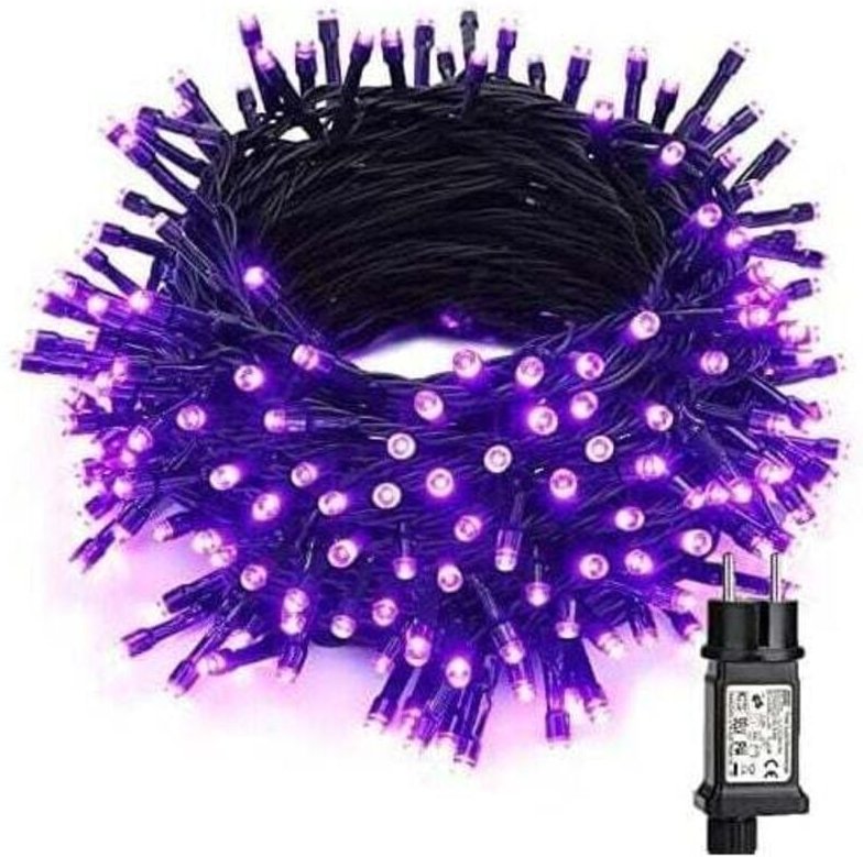 Halloween-Lichterkette, Lila, 20 m, 200 LEDs, für den Außenbereich, 8 Modi, wasserdicht, für Thanksgiving, Grusel, Schla...