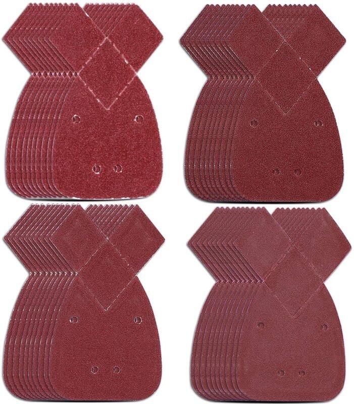 40 Stück Schleifpapier mit 4 Löchern, 40/60/80/120 Blatt Schleifpapier, Schleifpapier, Maus-Schleifblätter, zum Schleife...