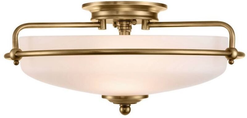 Quoizel - Deckenleuchte Wohnzimmerlampe Lampe Stahl Glas Esszimmerlampe Messing d 42,2 cm