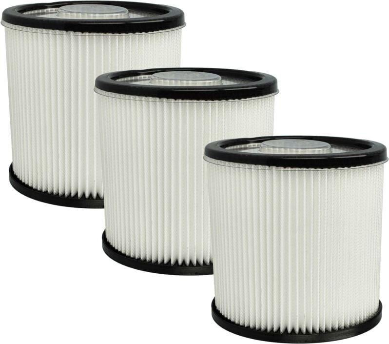 3x Staubsaugerfilter kompatibel mit Scheppach NTS20, NTS16 Staubsauger - HEPA-Filter Schwarz Weiß - Vhbw