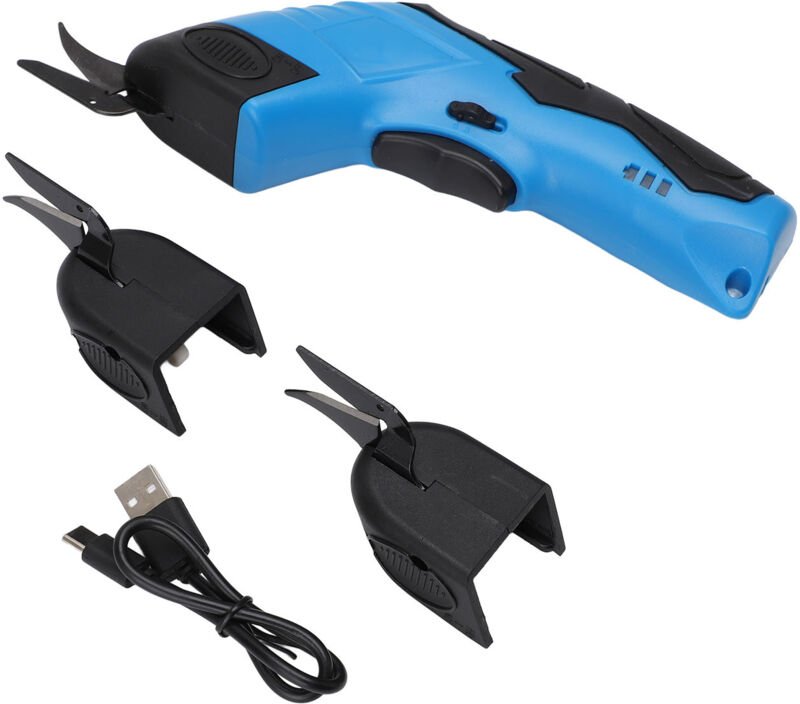 Kabellose elektrische Schere, 4,2 V elektrische Stoffnähschere, Nähschere, 3 scharfe Klingen (1 Schere mit Wolframkarbid...