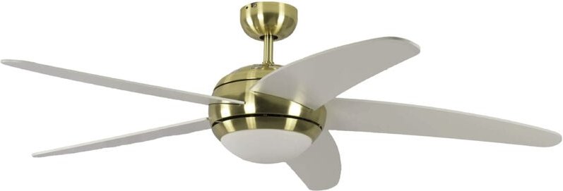 Deckenventilator Melton Messing / Weiß mit Licht