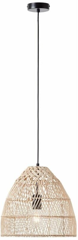 Lampe, Minster Pendelleuchte 35cm natur/weiß, 1x A60, E27, 25W, Kabel kürzbar / in der Höhe einstellbar - Brilliant