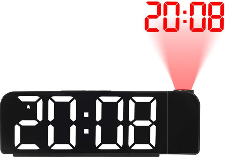 Projektorwecker, Deckenprojektionswecker, weiße Projektoruhr mit USB-Aufladung, Morgenwecker für Langschläfer/Kinder/Erw...