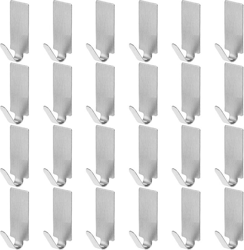 BEBUSINGOTO 24 Stück Klebehaken Edelstahlhaken