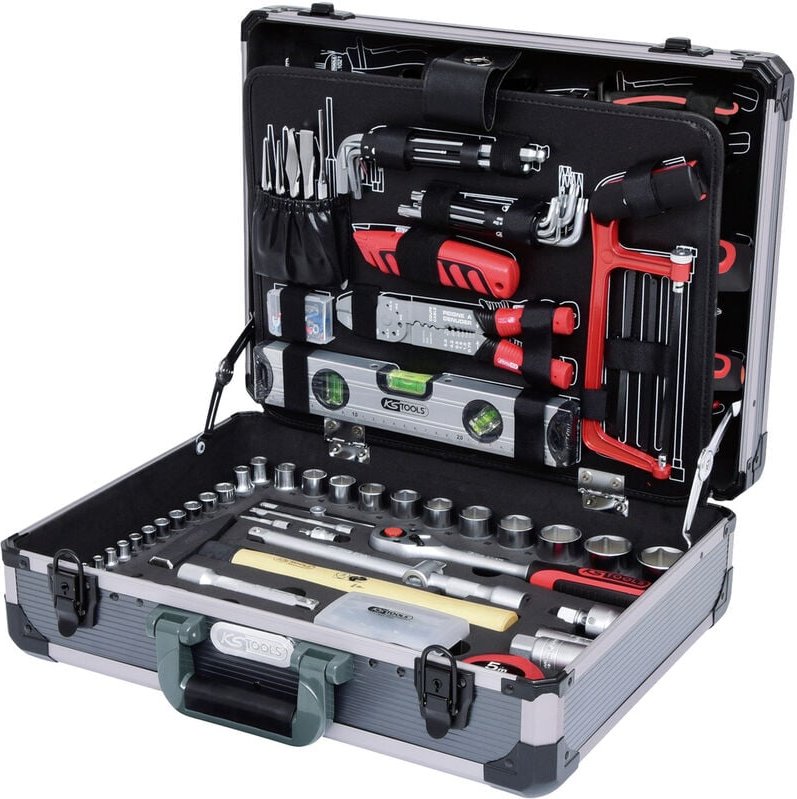 Ks Tools 1/4+1/2 Werkzeug-Satz, 127-tlg., im Aluminiumkoffer