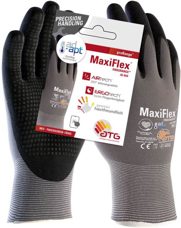 ATG - 25769 Gr.9 42-844HCT, MaxiFlex® Endurance™ ad-apt®, Nylon-Strickhandschuh