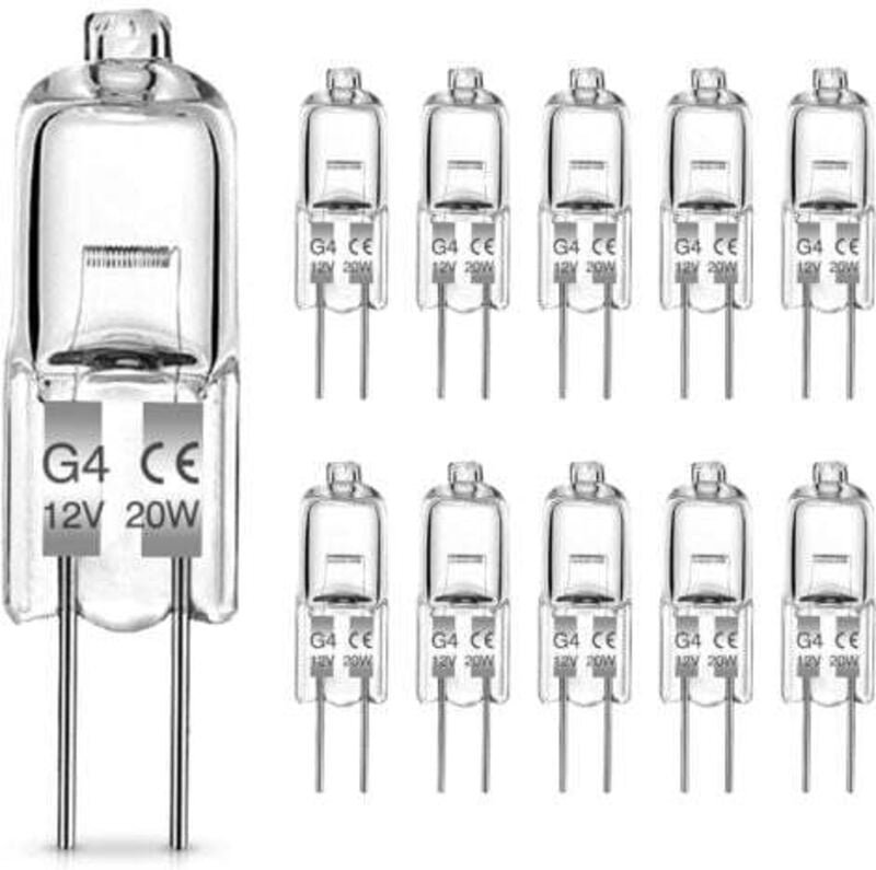 XVX - Ampoules Halogènes G4, 20W Ampoule G4, Lampe de Base à Broche Halogène 12V, Blanc Chaud 2700K,, 300LM, Lampe Halog...