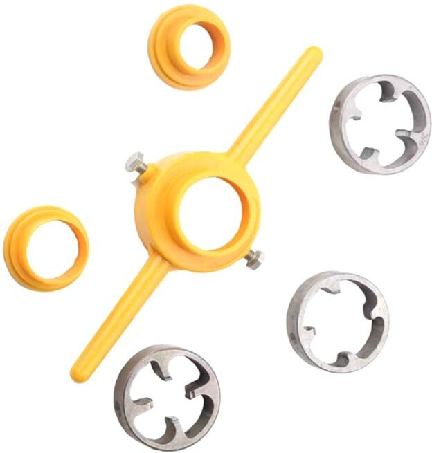 Runder Matrizensatz für Kunststoffrohre mit 3 Matrizen 1/2 Zoll, 3/4 Zoll und 1 Zoll npt, manuelles Handwerkzeug zum Gew...