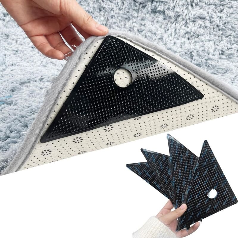 Anti-Rutsch Unterlagen für Teppiche – Selbstklebend, Waschbar, Wiederverwendbar, PU Gel für starke Haftung, Rückstandsfr...