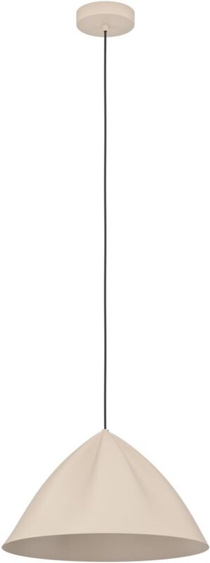 Hängelampe Podere, 1-flammige Pendelleuchte über Esstisch, Esszimmerlampe im Japandi-Design aus Metall in Sandfarben, Hä...