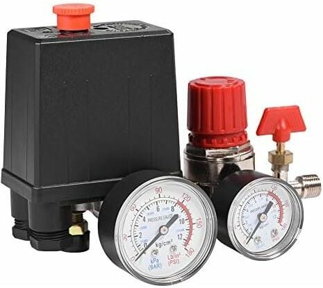 3000 l/min 0,05–1,2 MPa kleine Luftkompressor-Druckschaltersteuerung mit Sicherheitsventil und Druckregler-Messgeräten