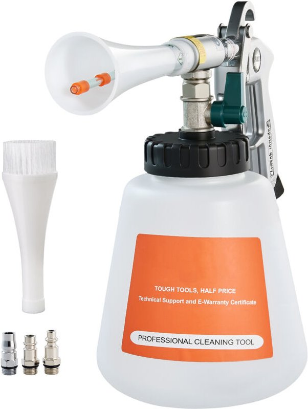 Mophorn Auto-Reinigungspistole, 6–9,2 Bar Druckluftpistole mit 2 Düsen & 1-Liter-Flüssigkeitsbehälter, Vortex-Reinigungs...