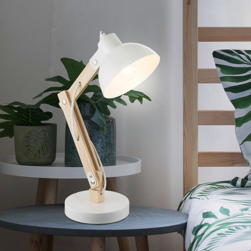 Etc-shop - Nacht Schreib Tisch Leuchte weiß Schlaf Zimmer Beleuchtung Vintage Gelenk Retro Lese Lampe Spot beweglich