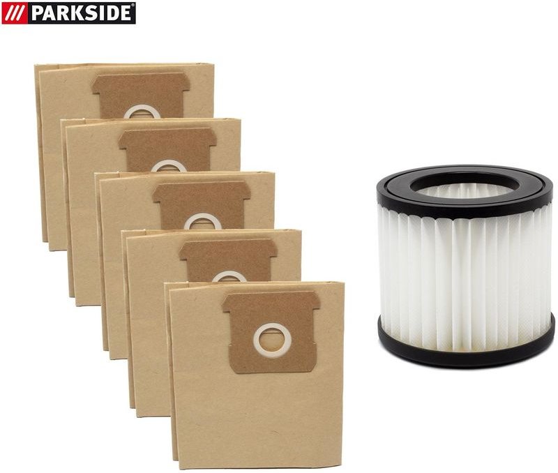 Staubsaugerbeutel + Faltenfilter Set, passend für Parkside Nass-/Trockensauger pnts 20-Li A1 - lidl ian 310656