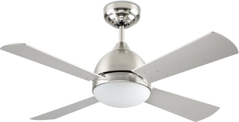 Efectoled - Ventilador IP20 Borneo E27 15W Niquel Santinado Blanco